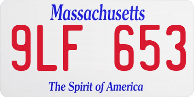 MA license plate 9LF653