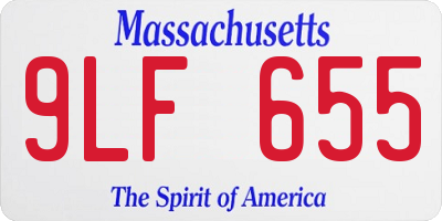 MA license plate 9LF655