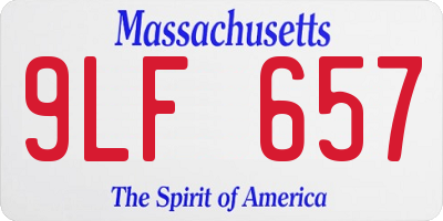 MA license plate 9LF657