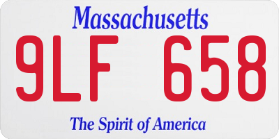MA license plate 9LF658