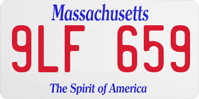 MA license plate 9LF659