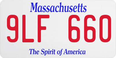 MA license plate 9LF660