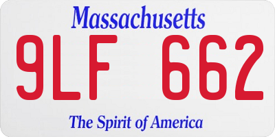 MA license plate 9LF662