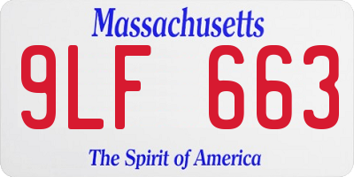 MA license plate 9LF663