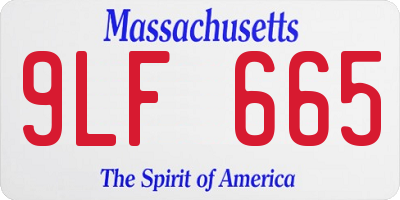 MA license plate 9LF665