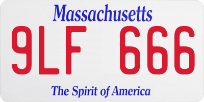 MA license plate 9LF666
