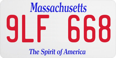 MA license plate 9LF668