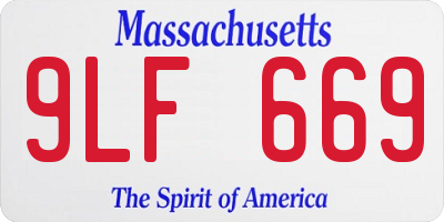 MA license plate 9LF669