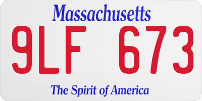 MA license plate 9LF673