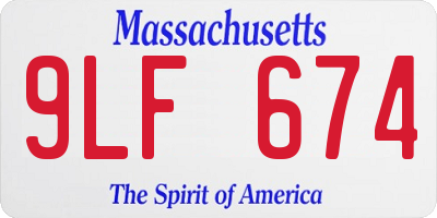 MA license plate 9LF674