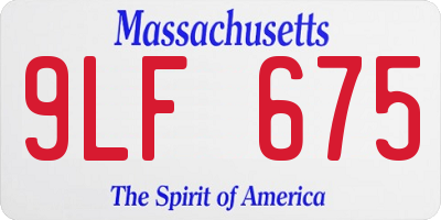 MA license plate 9LF675