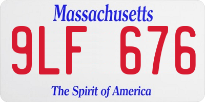 MA license plate 9LF676