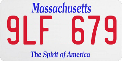 MA license plate 9LF679