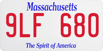 MA license plate 9LF680