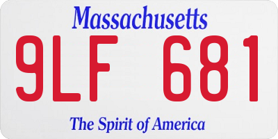 MA license plate 9LF681