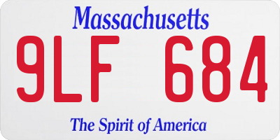 MA license plate 9LF684