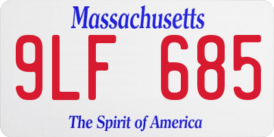 MA license plate 9LF685