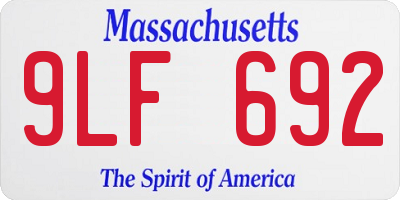 MA license plate 9LF692