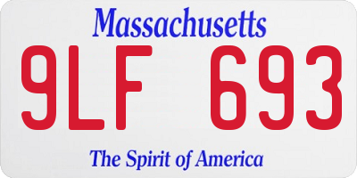 MA license plate 9LF693