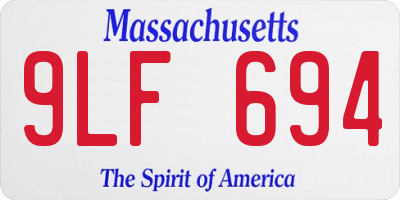MA license plate 9LF694