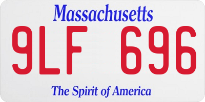 MA license plate 9LF696