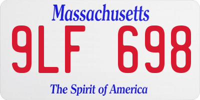 MA license plate 9LF698