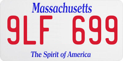 MA license plate 9LF699