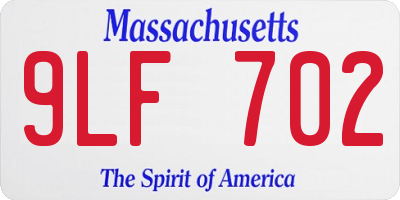 MA license plate 9LF702