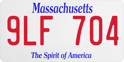 MA license plate 9LF704