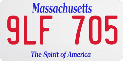 MA license plate 9LF705