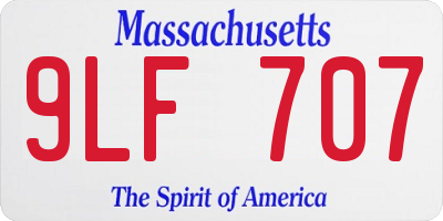 MA license plate 9LF707