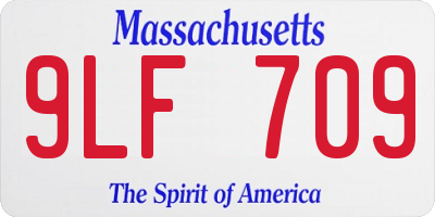 MA license plate 9LF709