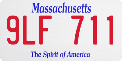 MA license plate 9LF711