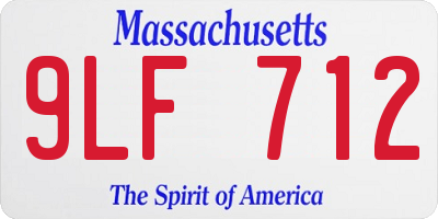 MA license plate 9LF712