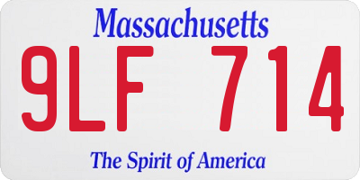 MA license plate 9LF714