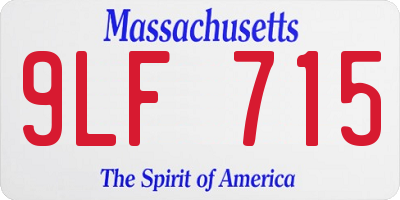 MA license plate 9LF715