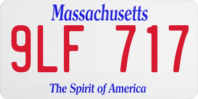 MA license plate 9LF717