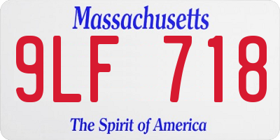 MA license plate 9LF718