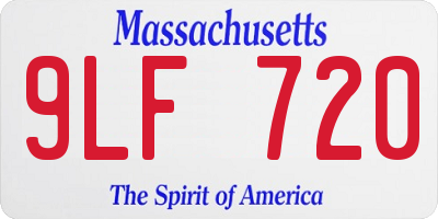 MA license plate 9LF720