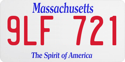 MA license plate 9LF721