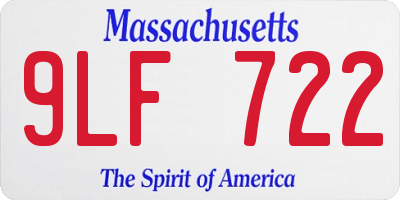 MA license plate 9LF722