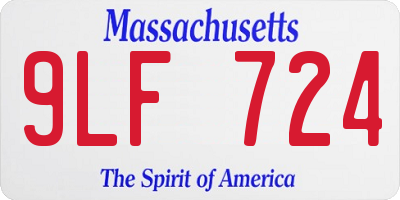 MA license plate 9LF724