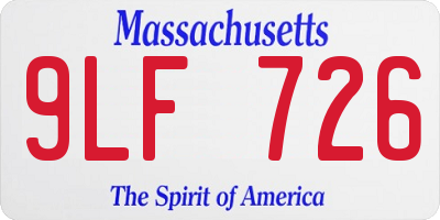MA license plate 9LF726