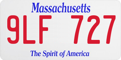 MA license plate 9LF727