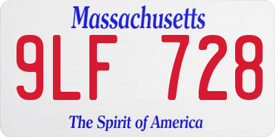 MA license plate 9LF728