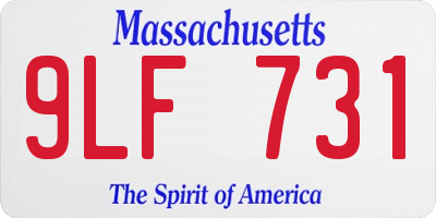 MA license plate 9LF731