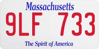 MA license plate 9LF733