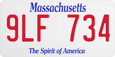 MA license plate 9LF734