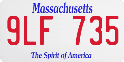 MA license plate 9LF735