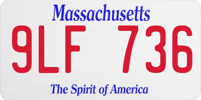 MA license plate 9LF736